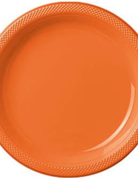 Orange Round Plastic Deep Plates