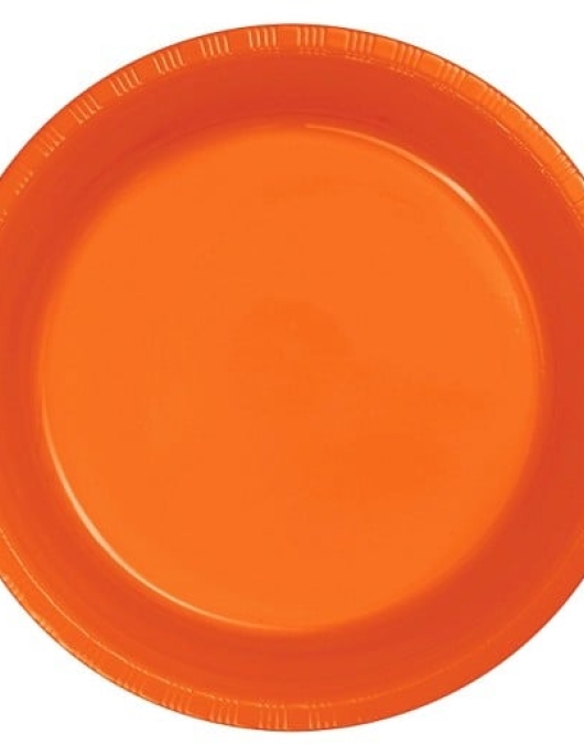 Orange Round Plastic Deep Plates