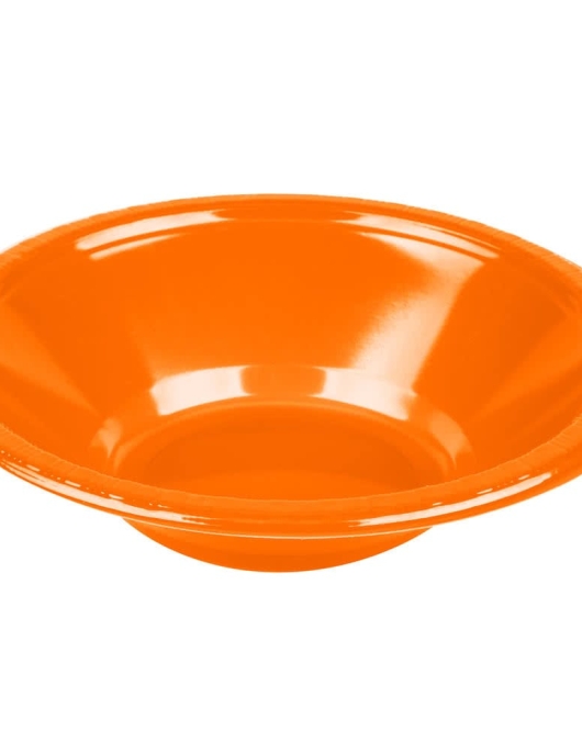 Orange Round Plastic Deep Bowls