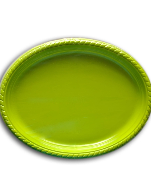 Green Oval Plastic Plates