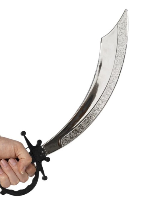 Pack of 1 - Pirate Silver & Black Plastic Sword 48 cms