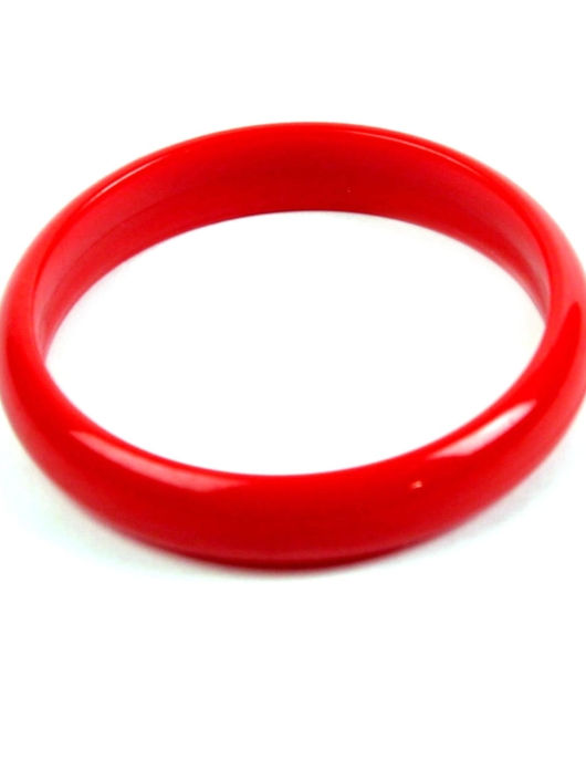 Red Plastic Bangle Bracelet 