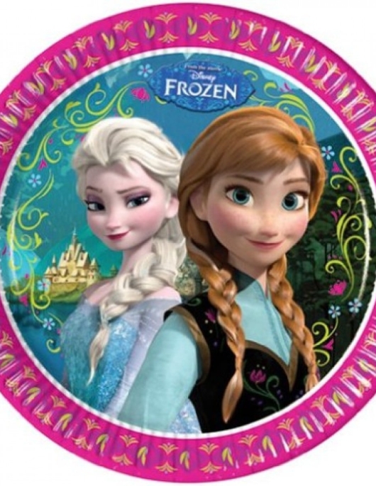8 Round Paper Plates Frozen 23cm