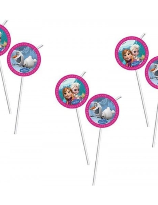6 Flexible Drinking Straws Disney Frozen