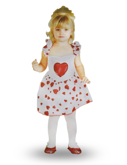 Heart Printed Girls Kids Costume 