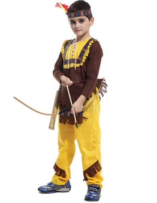 Red Indian Warrior Boy Kids Costume 