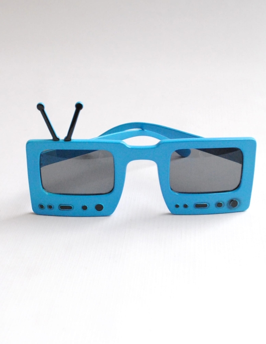 TV Shape Sun Glasses - Blue