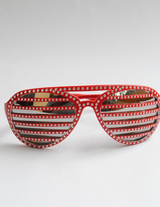 Slotted Novelty Party Eye Wear - Red