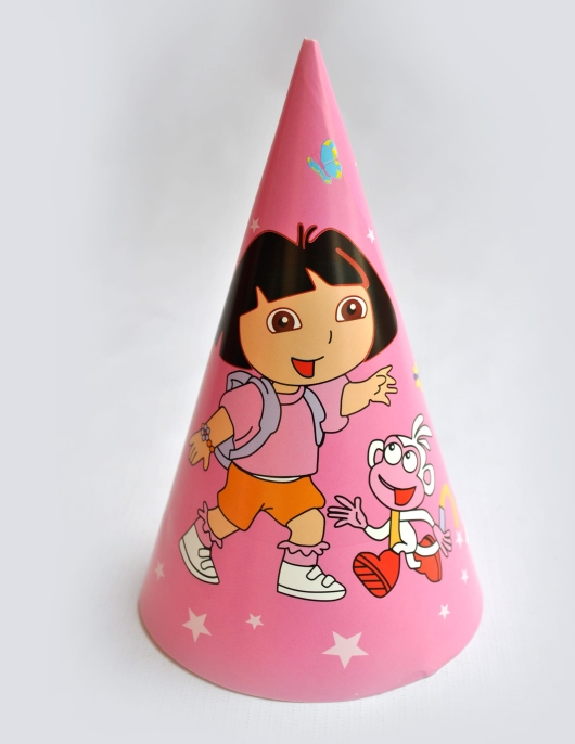 Dora Starry Pink Paper Hats 10pcs