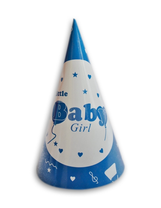 Blue Little Baby Girl Paper Hats 10pcs