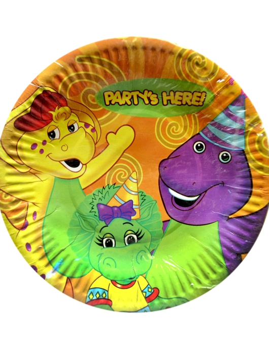 Barney Round Paper Plate 18cm