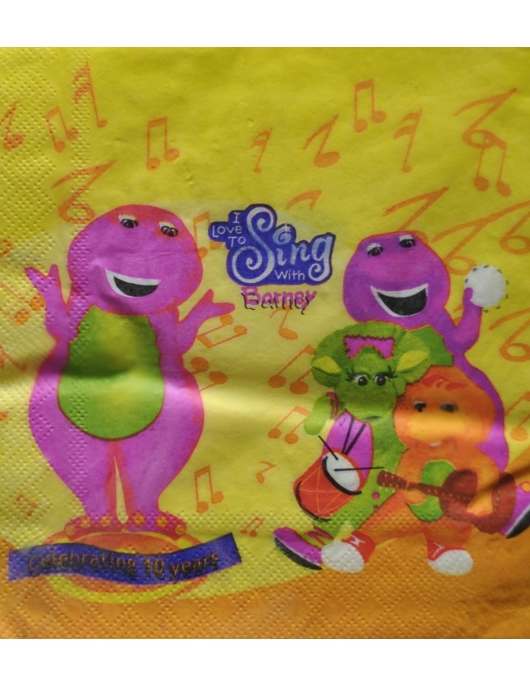 Barney Dinosaur Paper Napkins 33 x 33cms