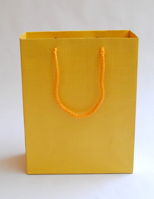 Yellow Texture Gift Paper Bags 18 x 23 x 8cms
