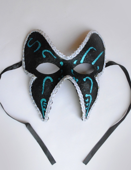 Girl Mask Glitter Black