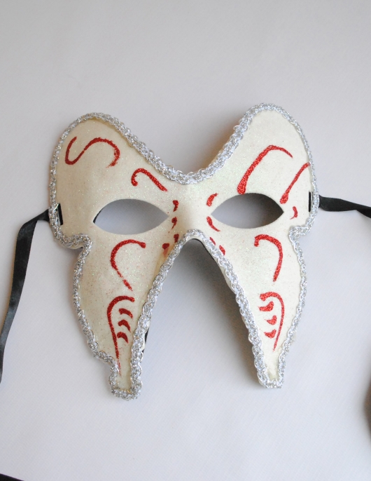 Girl Mask Glitter White
