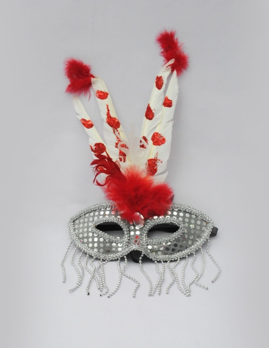 Girl Furr Eye Mask with Stick White