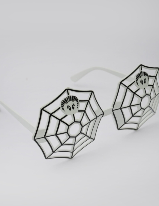 Spider Net Halloween Party Eye Wear - White
