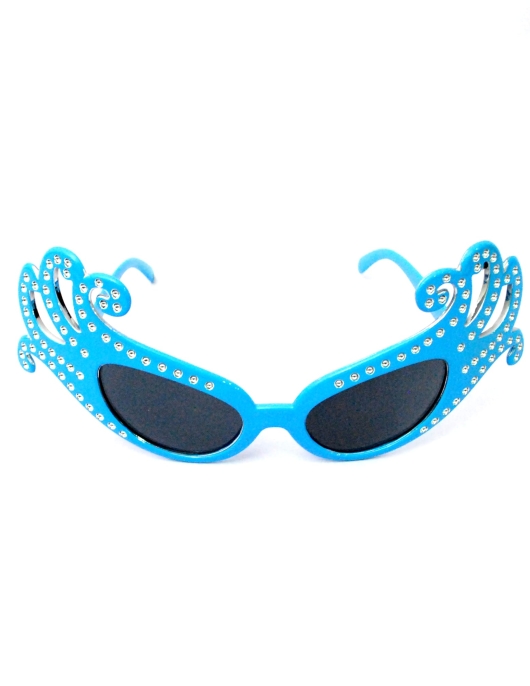Octopus Shape Silver Stone Eye Wear - Blue