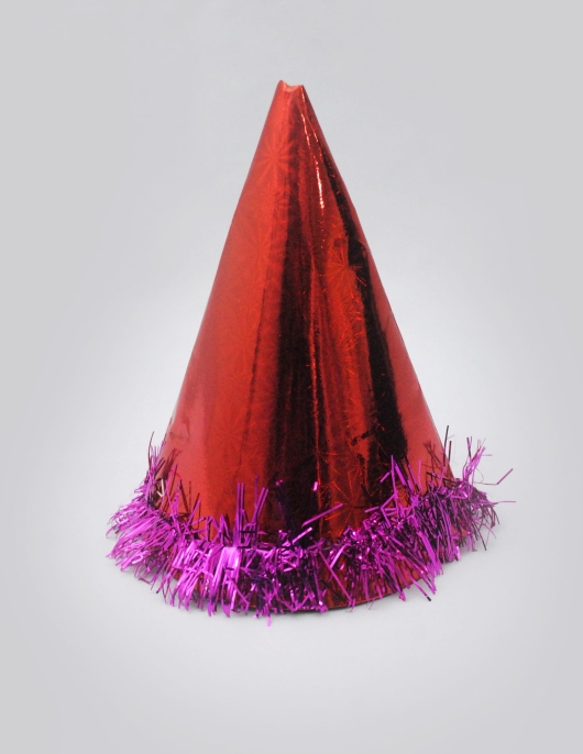 Red Metallic Paper Hats 1 pcs
