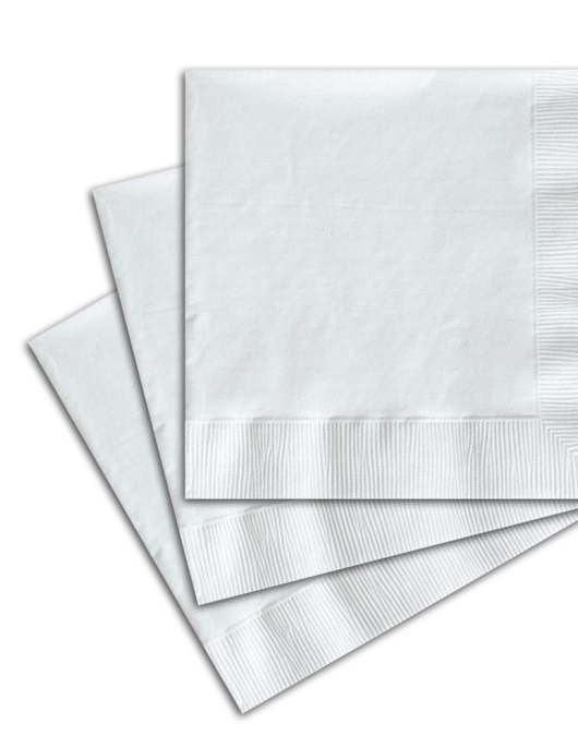 White Bright Paper Napkins 25.4 x 25.4 cm