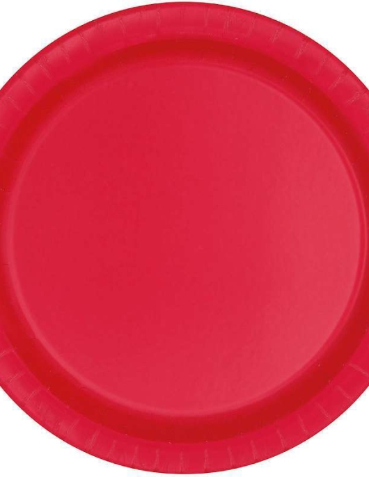 Red Round Paper Plates