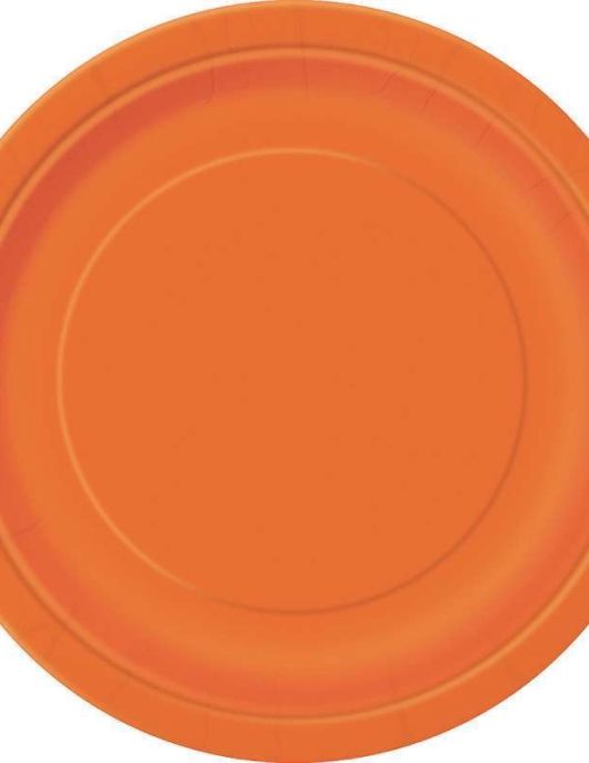 Orange Round Paper Plates
