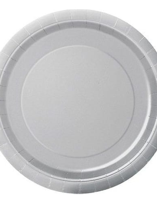 Silver Round Paper Plates