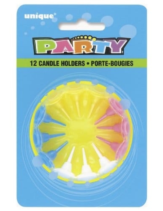 Happy Birthday Cake Candle Holders 12pcs