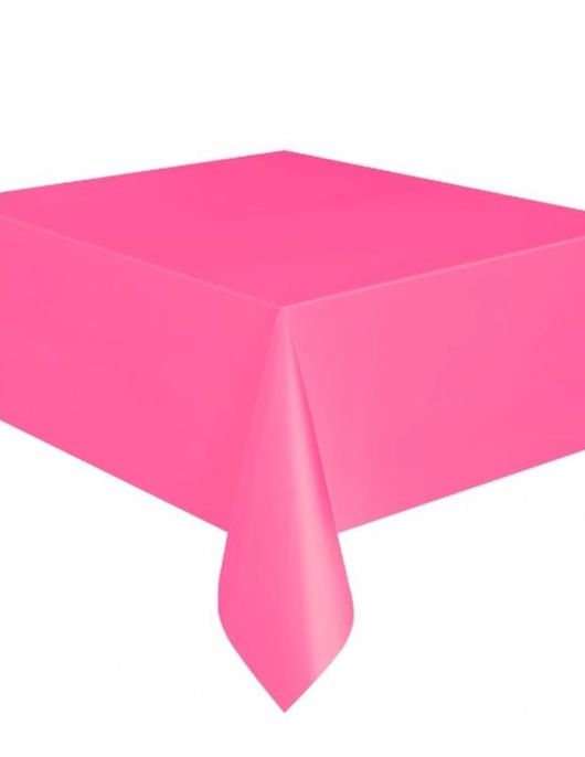 Pink Plastic Lined Table Cover 54 in x 108 in