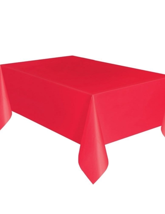 Pink Plastic Lined Table Cover 54 in x 108 in
