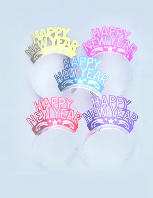 Silver Hair Band (With Card Board Crown Glitter Happy New Year)