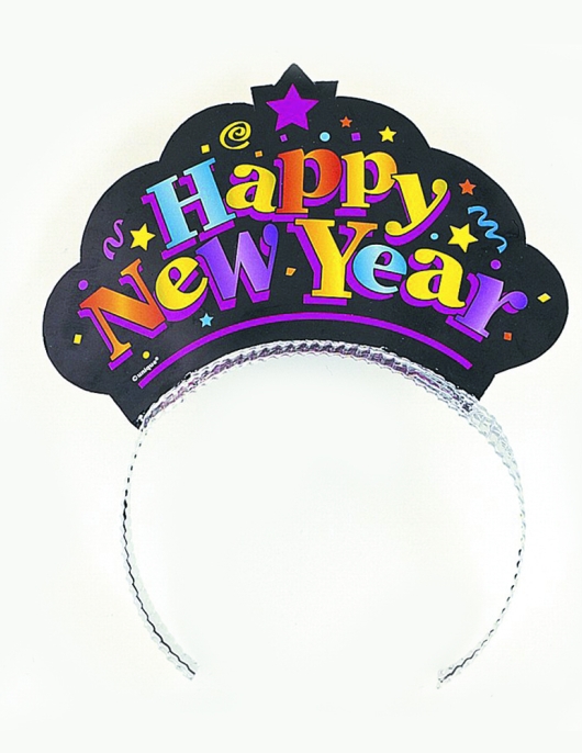Silver Hair Band (With Card Board Crown Happy New Year)
