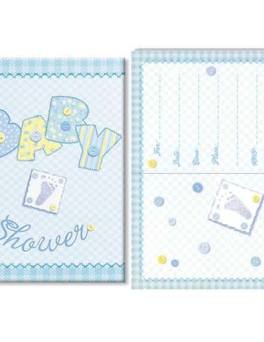 8 Invitations With Envelopes (Baby Shower)