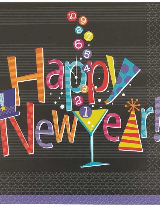 New Year Countdown Paper Napkins 33 x 33cms