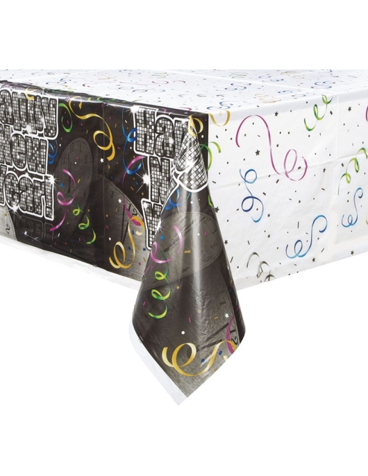New Year Countdown Plastic Table Cover 137 x 213cms