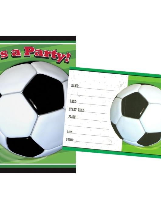 Soccer Invitations with Envelopes 6pcs