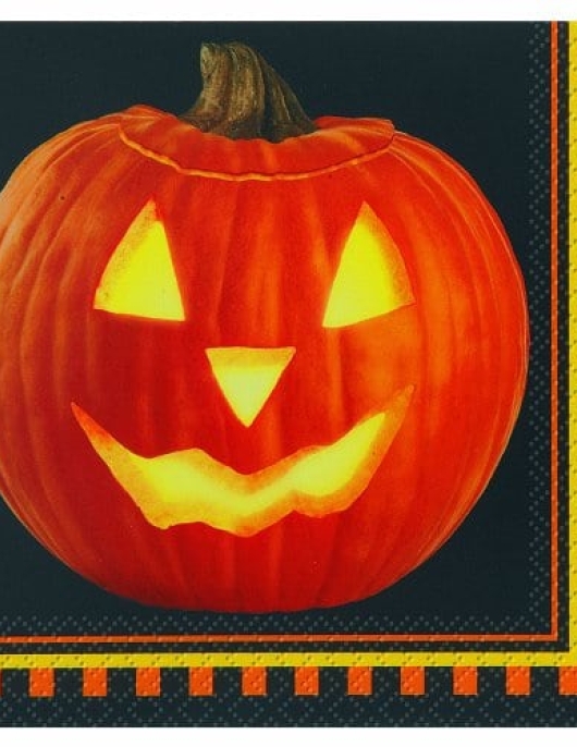 Halloween Pumpkin Glow Paper Napkins 33 x 33cms