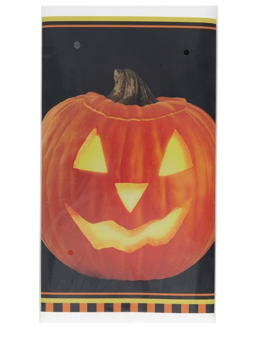 Halloween Pumpkin Glow Plastic Table Cover 137 x 213cms