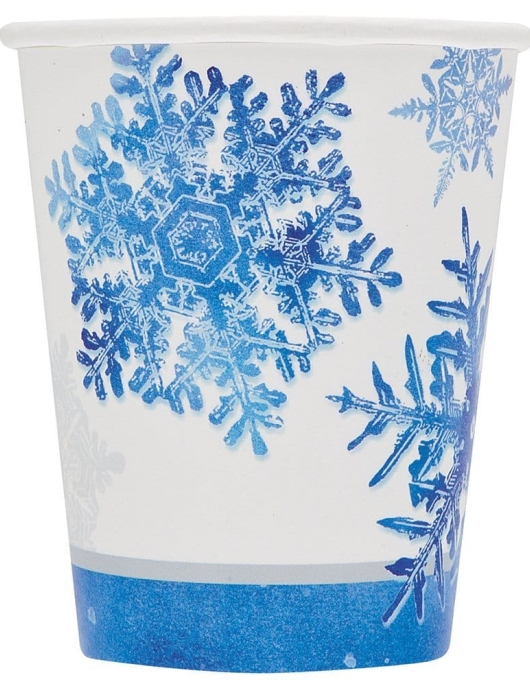 Christmas Snow Flakes Paper Cups 270ml