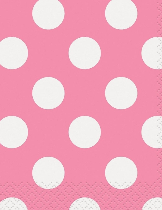 Pink Polka Dot Napkins 33 cm x 33 cm