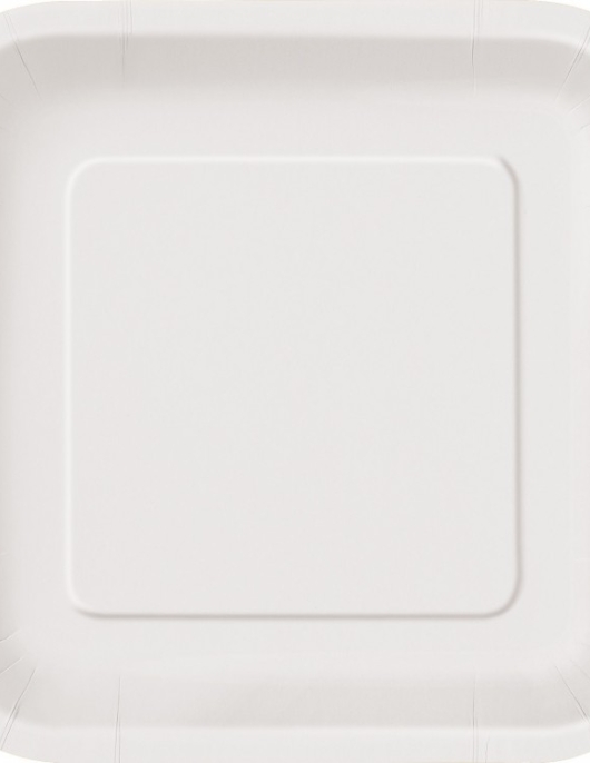 White Square Paper Plates