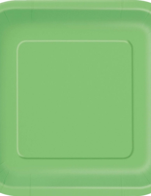 Green Square Paper Plates
