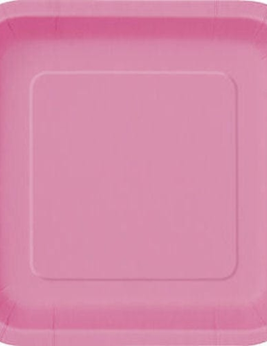 Pink Square Paper Plates