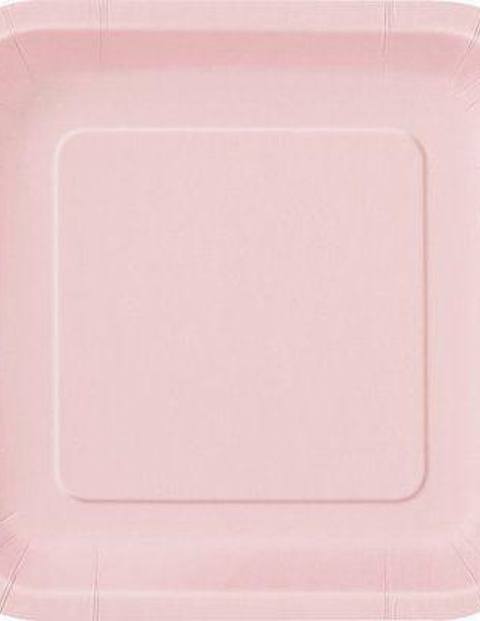Pink Square Paper Plates