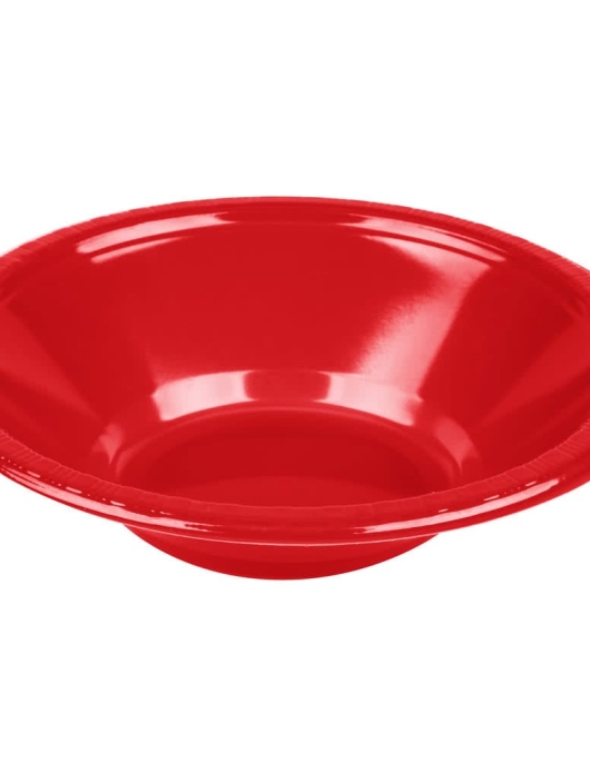 Red Round Plastic Deep Bowls