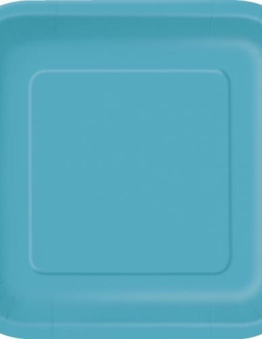 Blue Square Paper Plate