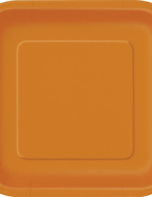 Orange Square Paper Plates