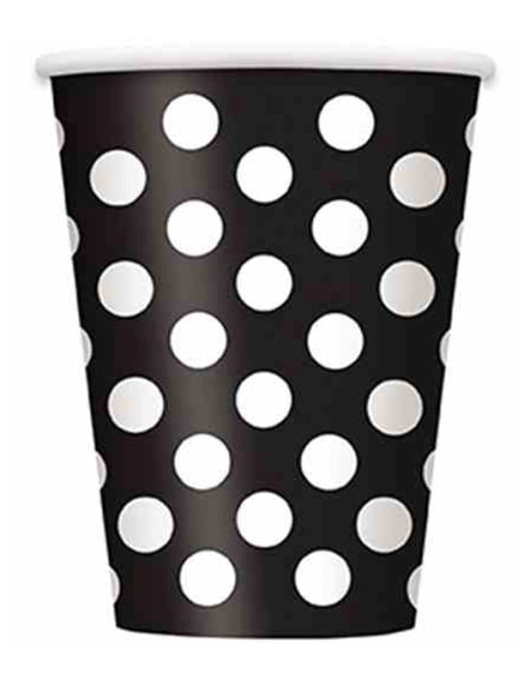 Black Polka Dot Paper Cups 355 ml
