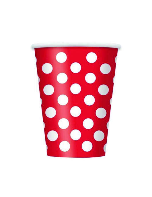 Red Polka Dot Paper Cups 355 ml