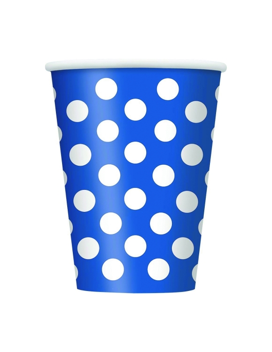 Blue Polka Dots Paper Cups 355 ml
